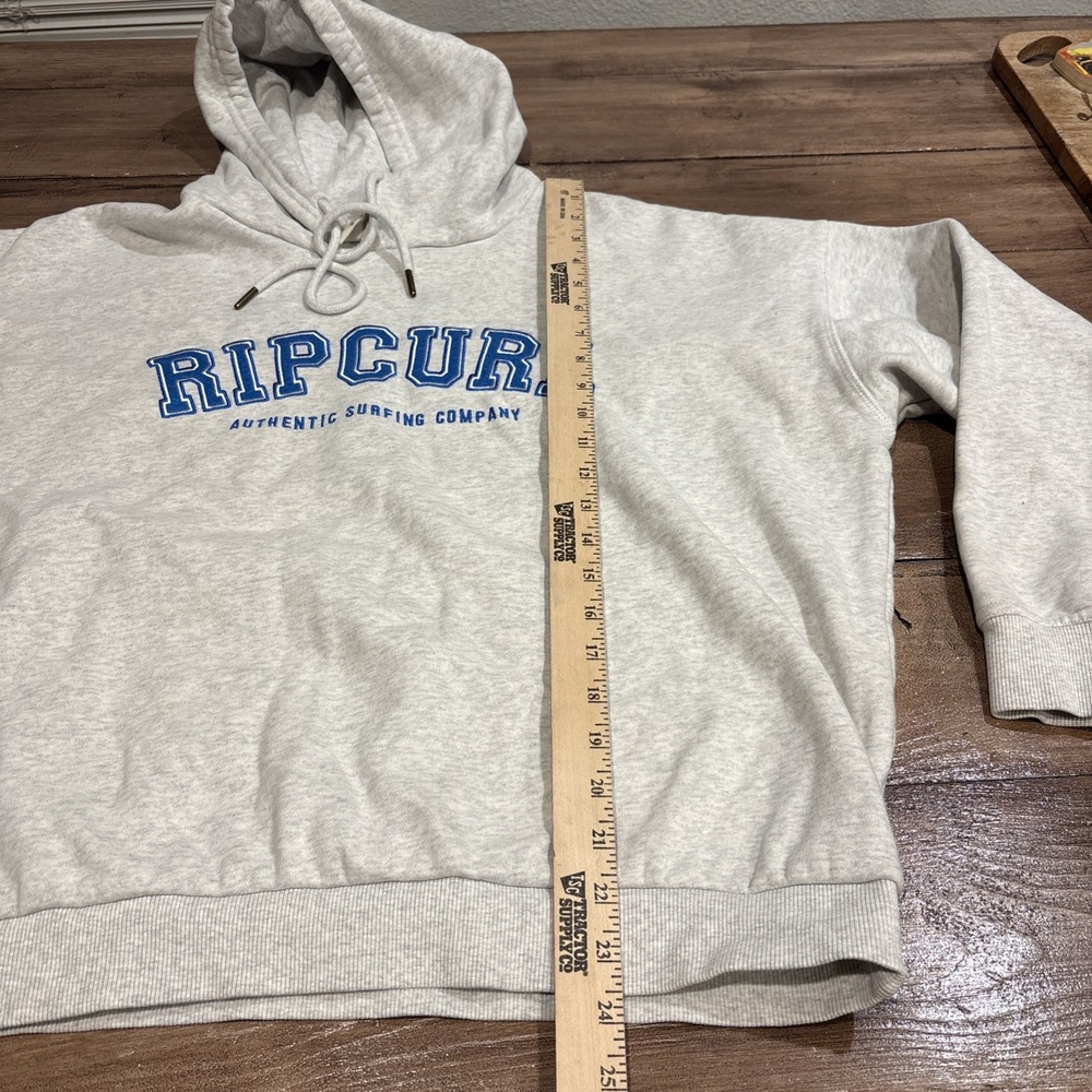 Rip Curl Gray Hoodie Live The Search Size M Embroidered Heavy - Picture 5 of 7
